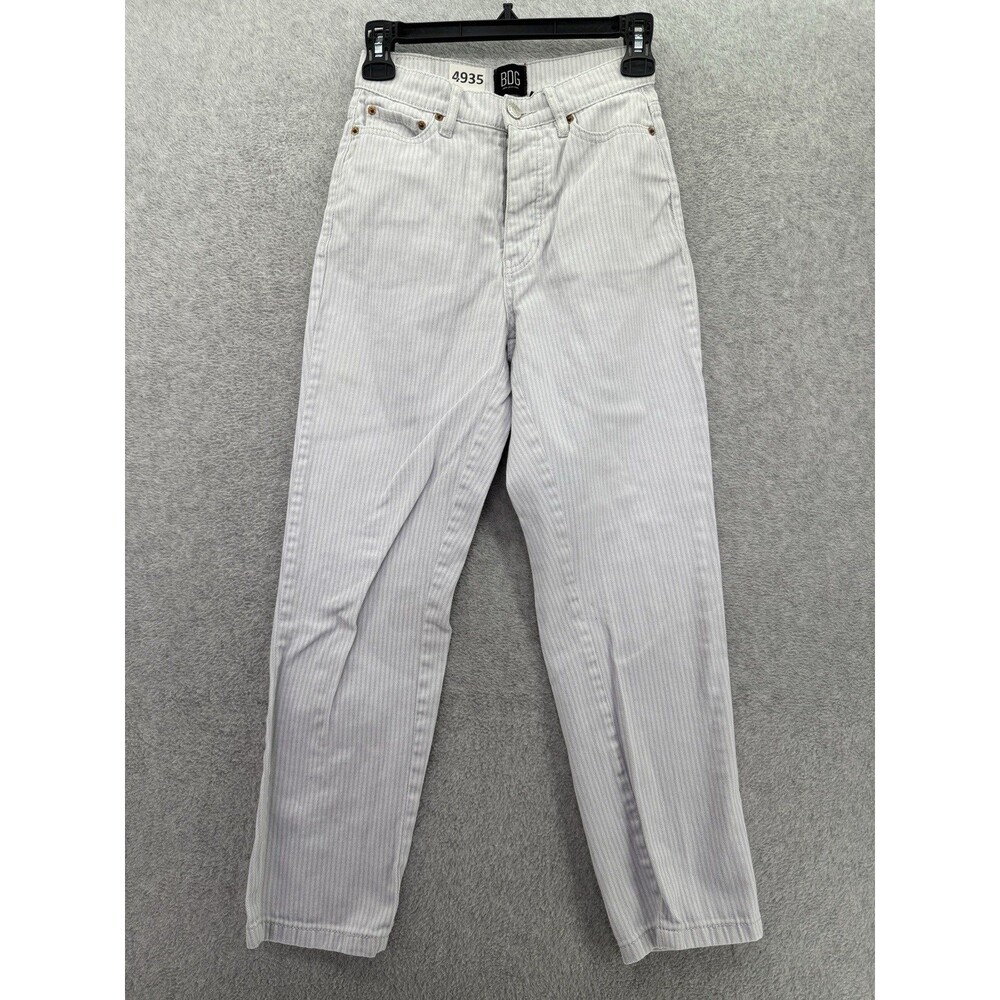 BDG Women’s Jeans Slim Straight Micro Striped Size 24 Gray Cotton